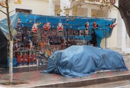 Kiosk mit Weihnachtsartikeln